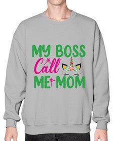 my boss call me mom 311# - unicorn- Sweatshirt - Crew