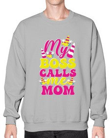 my boss calls me mom 312# - unicorn- Sweatshirt - Crew