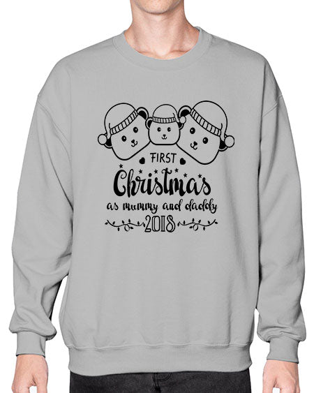 my first christmas bear family black 193# - bears - animals- Sweatshirt - Crew