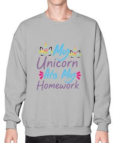 my unicorn ate my homework 318# - unicorn- Sweatshirt - Crew
