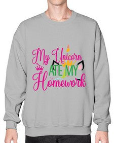 my unicorn ate my homework 319# - unicorn- Sweatshirt - Crew