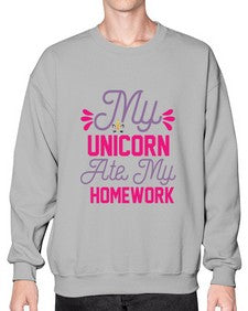 my unicorn ate my homework 324# - unicorn- Sweatshirt - Crew