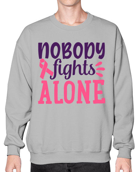 nobody fights alone Style 6# - breast cancer- Sweatshirt - Crew