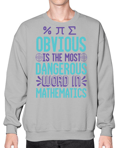 obvious is the most dangergou word in math 37# - pi- Sweatshirt - Crew