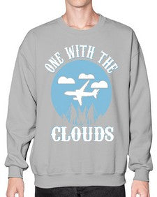 one with the clouds  34# - airplane- Sweatshirt - Crew