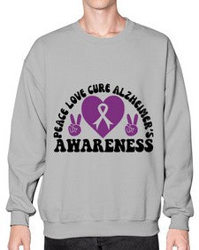 peace love cure alzheimer s awareness 206# - alzheimers- Sweatshirt - Crew