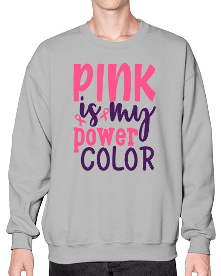 pink is my power color Style 5# - breast cancer- Sweatshirt - Crew
