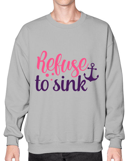 refuse to sink Style 4# - breast cancer- Sweatshirt - Crew