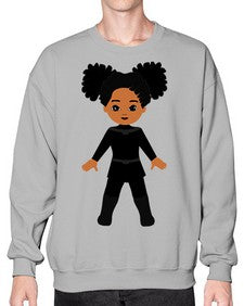 super kids girl 8# - black girls or women- Sweatshirt - Crew