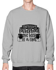surviving fatherhood one beer at a time 1594# - beer- Sweatshirt - Crew