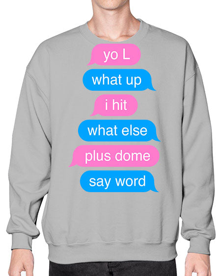 text conversation camron 23# - black words and phrases- Sweatshirt - Crew
