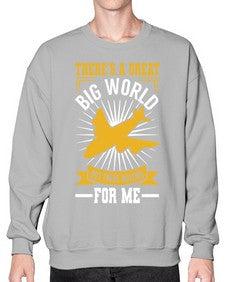 theres a geat big world waiting for me  42# - airplane- Sweatshirt - Crew