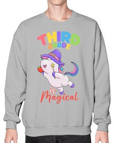 third Grade is Magical Unicorn 962# - third grade- Sweatshirt - Crew