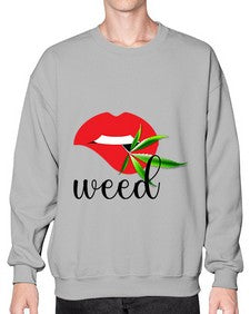 weed lips 1237# - marijuana- Sweatshirt - Crew