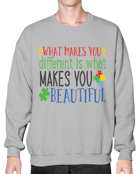 what makes you different is what makes you beautiful Style 3# - autism- Sweatshirt - Crew