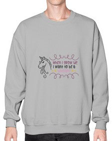 when i grow up i want to be a unicorn 554# - unicorn- Sweatshirt - Crew