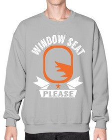 window seat please  51# - airplane- Sweatshirt - Crew