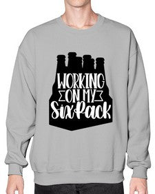 working on my six pack 1789# - beer- Sweatshirt - Crew