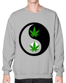 yin and yang weed 1264# - marijuana- Sweatshirt - Crew