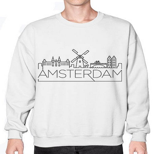 Amsterdam Minimal Skyline 317# - cities- Sweatshirt - Crew