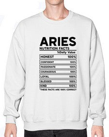Aries Nutrition Facts 97# - aries- Sweatshirt - Crew