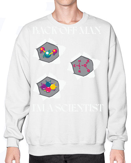 BackOffManImAScientistSkinite Scientist Skinite 289# - general science- Sweatshirt - Crew