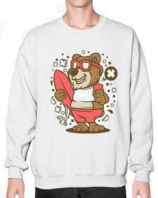 Bear surfing 17# - cartoon animals- Sweatshirt - Crew
