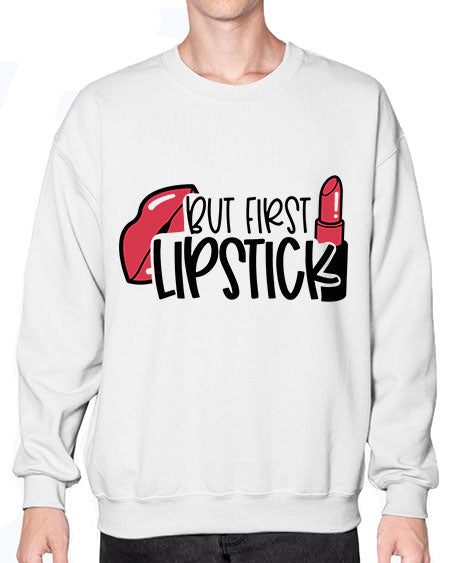 But First Lipstick Style 119# -makeup Sweatshirt - Crew