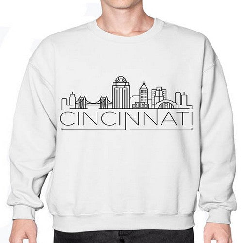 Cincinnati Minimal Skyline 587# - cities- Sweatshirt - Crew