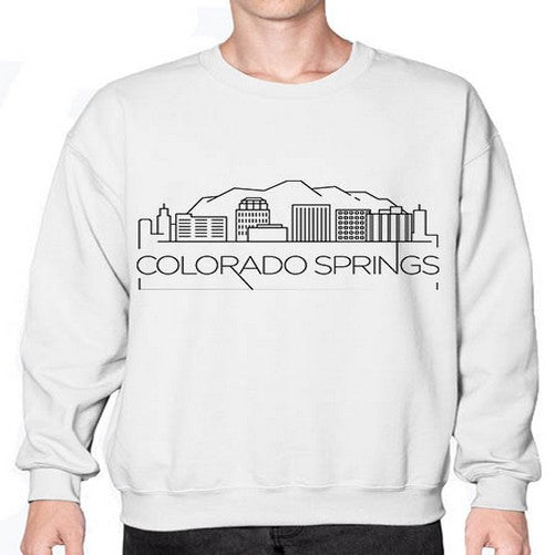 Colorado Springs Minimal Skyline 601# - cities- Sweatshirt - Crew