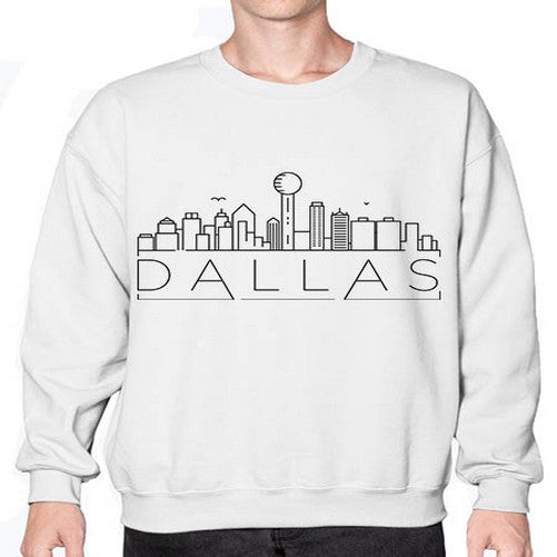 Dallas Minimal Skyline 642# - cities- Sweatshirt - Crew