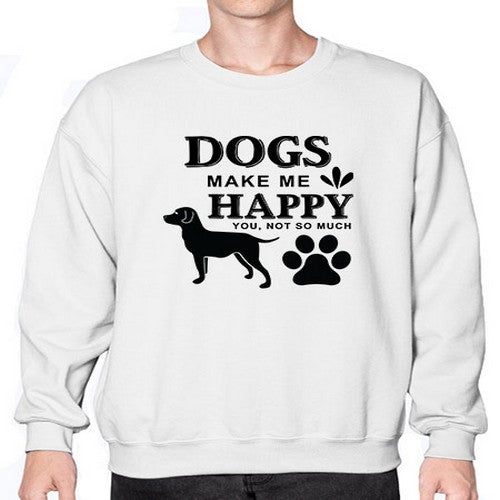 Dogs Make Me Happy Style 44# - dogs- Sweatshirt - Crew
