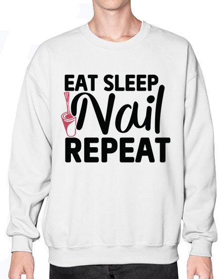Eat Sleep Nail Repeat 736# - nail tech- Sweatshirt - Crew