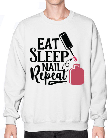 Eat Sleep Nail Repeat 737# - nail tech- Sweatshirt - Crew