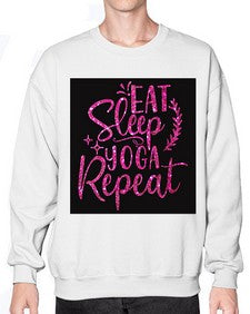 Eat Sleep Yoga Repeat  207# - yoga- Sweatshirt - Crew