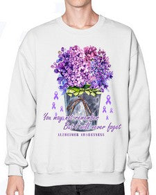 Flower Remember AlzheimerS Awareness 148# - alzheimers- Sweatshirt - Crew
