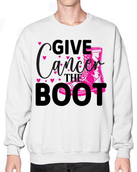 Give Cancer the Boot 24# - breast cancer- Sweatshirt - Crew
