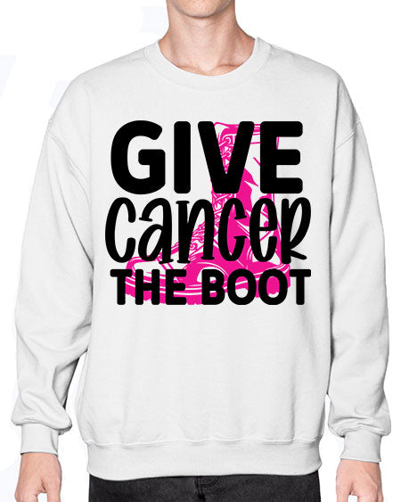 Give Cancer the Boot 25# - breast cancer- Sweatshirt - Crew