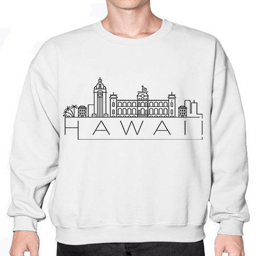 Hawaii Minimal Skyline 824# - cities- Sweatshirt - Crew