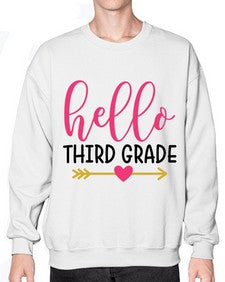 Hello Third Grade 350# - third grade- Sweatshirt - Crew