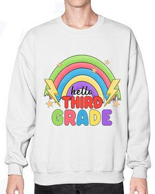 Hello third Grade Rainbow 348# - third grade- Sweatshirt - Crew