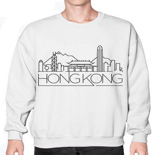 Hong Kong Minimal Skyline 897# - cities- Sweatshirt - Crew