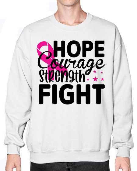 Hope Courage Strength Fight 21# - breast cancer- Sweatshirt - Crew