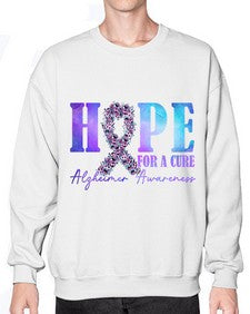Hope For A Cure AlzheimerS Awareness 163# - alzheimers- Sweatshirt - Crew