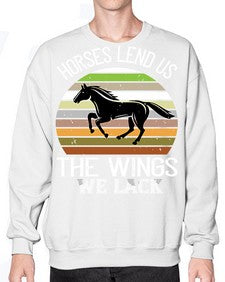 Horses lend us the wings we lack Style 43# - horse- Sweatshirt - Crew