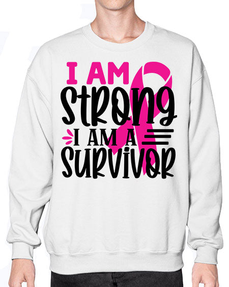 I Am Strong I Am a Survivor 19# - breast cancer- Sweatshirt - Crew