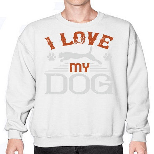 I Love My Dog Style 189# - dogs- Sweatshirt - Crew