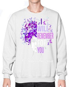 I Will Remember For You Alzheimer Awareness Womens Butterfly 180# - alzheimers- Sweatshirt - Crew