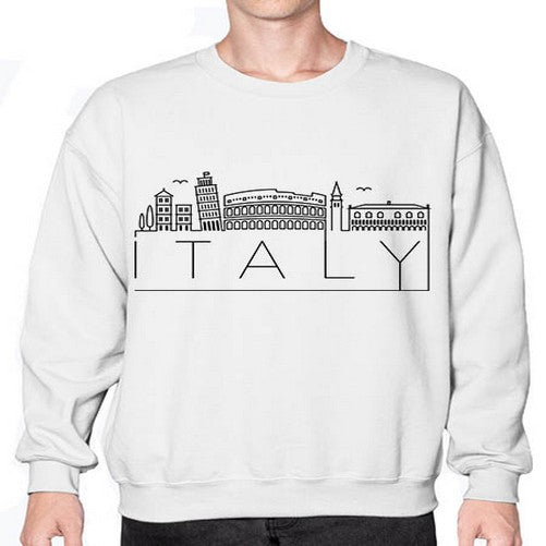 Italy Minimal Skyline 971# - cities- Sweatshirt - Crew