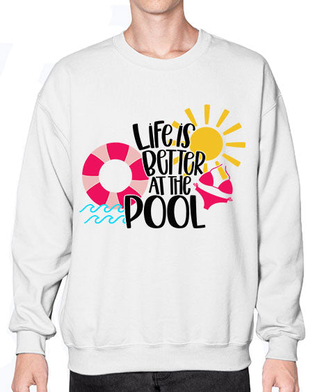 Life Is Better At The Pool Style 33# - summer- Sweatshirt - Crew